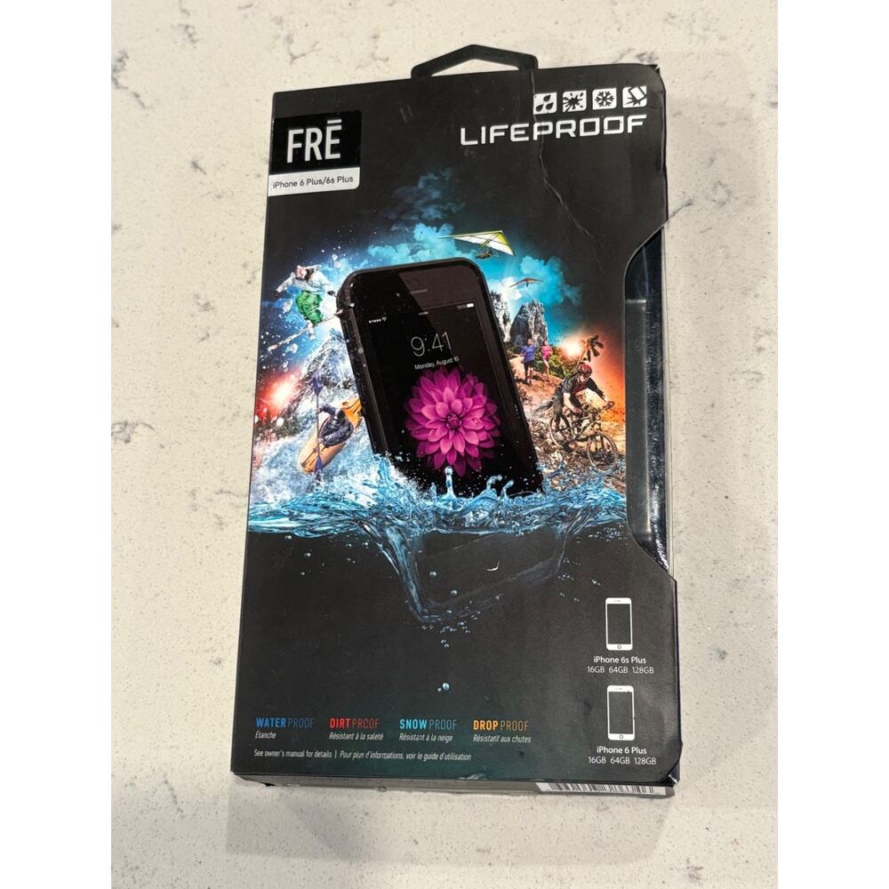 LIFEPROOF FRE WATERPROOF CASE FOR IPHONE 6S PLUS 6 PLUS SHOCK BLACK NEW 77-52558